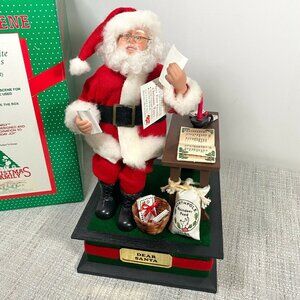 Vintage Santa Claus Musical Figure Christmas Carols Holiday Decor Liberty Bell